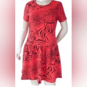 Victoria's Secret Vibrant Red Animal Print Mini Dress
